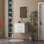 Meuble-lavabo mural blanc brillant avec miroir-1924910840