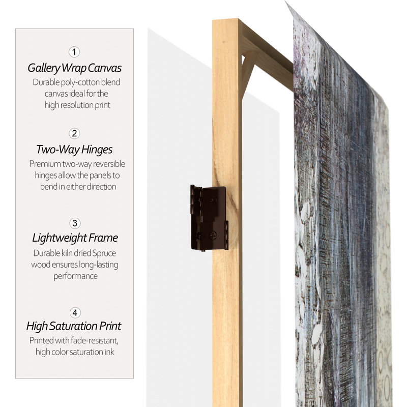 Winter Woods 6 Panel Room Divider, 3 ft Tall