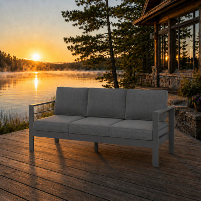 75" Modern Outdoor Sofa with Cushions