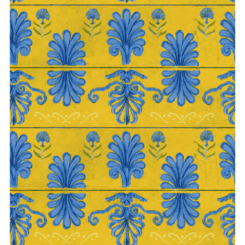 MYKONOS VILLA MOTIF Azure, Blue/Yellow