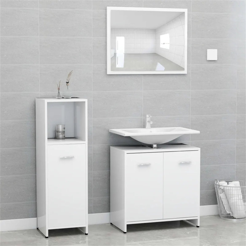 Askolds Bathroom Storage Furniture Set, Grey