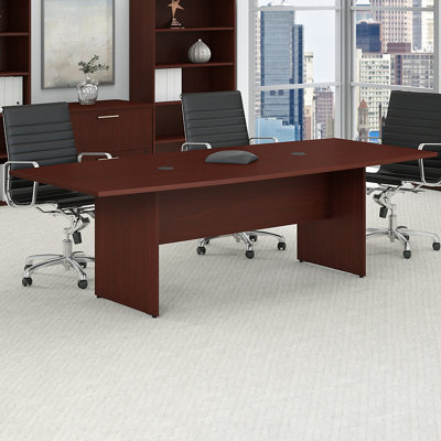 Table de conférence en forme de bateau l 96 po x P 42 po avec base en bois BBF
