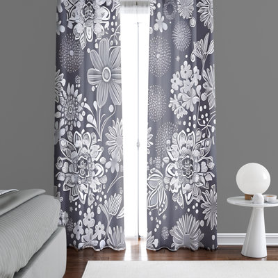 Paire de rideaux semi-transparents en polyester Devunta