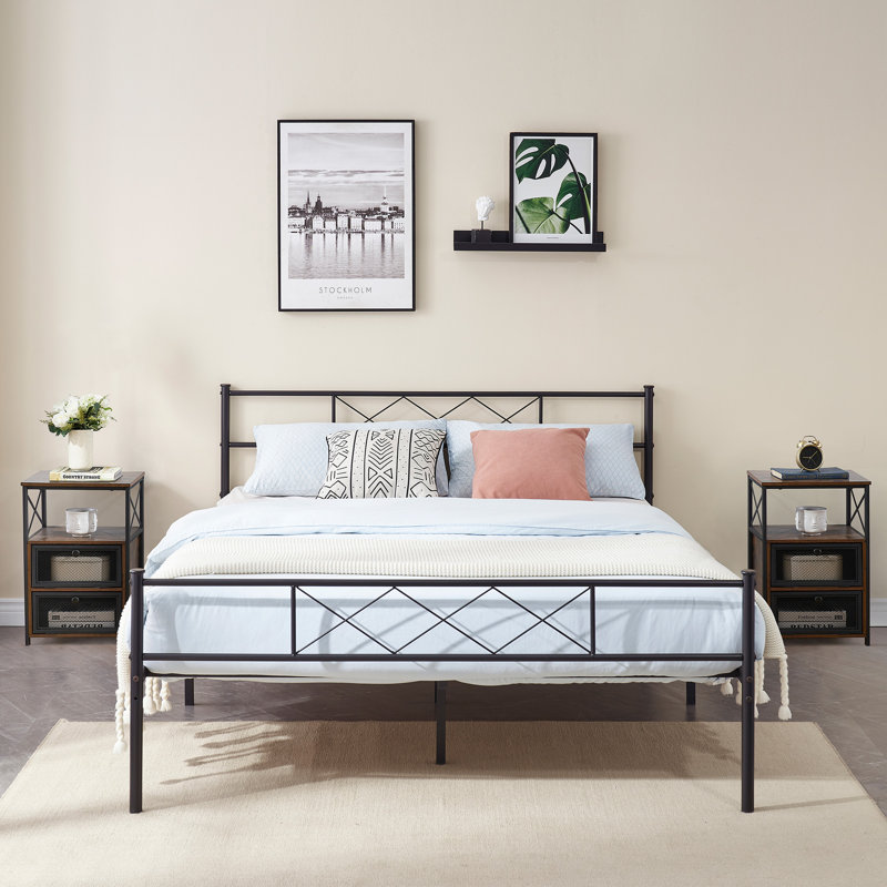 Ensemble de chambre à coucher moderne 3 pièces Kempst, Brun, Grand