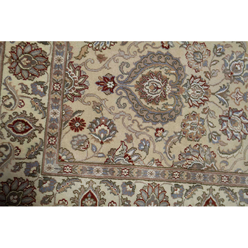 Hand-Knotted High-Quality Beige and Red Area Rug