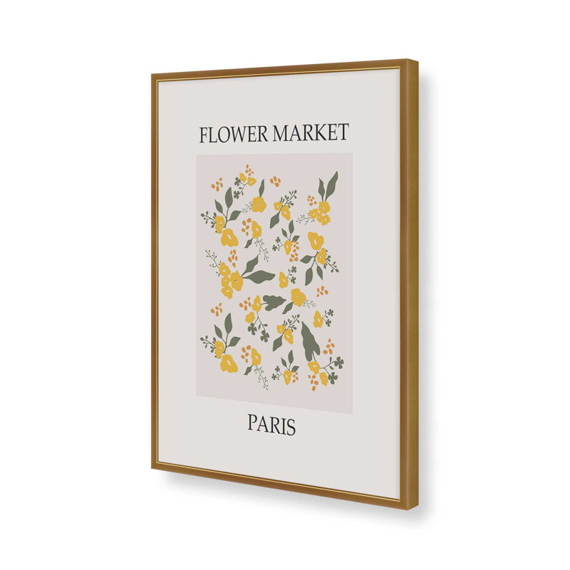 «Flower Market Yellow Flowers» par Garima Dhawan, reproduction d'art sur toile, H 16 po x l 12 po, Doré