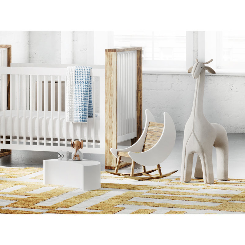 Milk Street Baby Crescent Moon Rocker, brown/white