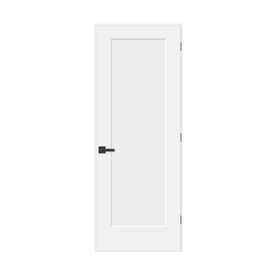 (Sans serrure) Porte intérieure pré-suspendue à 1 panneau de style Shaker avec moulure en bois creux avec cadre de porte de 4-9 / 16 po