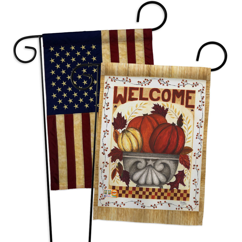 Drapeau de jardin en polyester 18,5 x 13 po Welcome