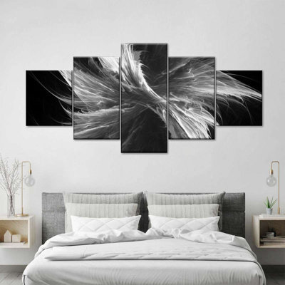 Abstract Gray - 5 Piece Wrapped Canvas Set
