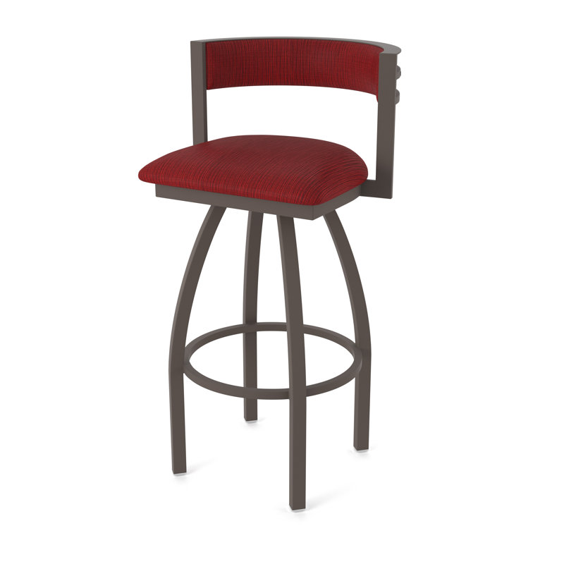 Tabouret Artémis, Tabouret de bar (siège d'une hauteur de 30 po), Bronze, Tissu - rubis graphique