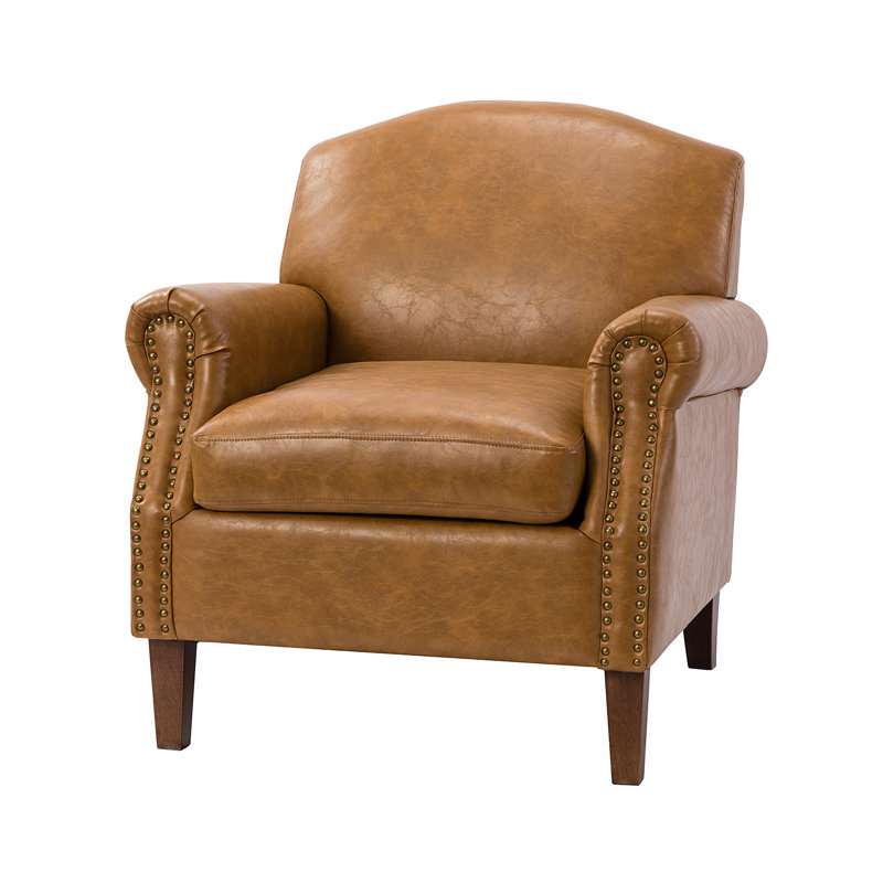 Farleigh Faux Leather Armchair, Camel
