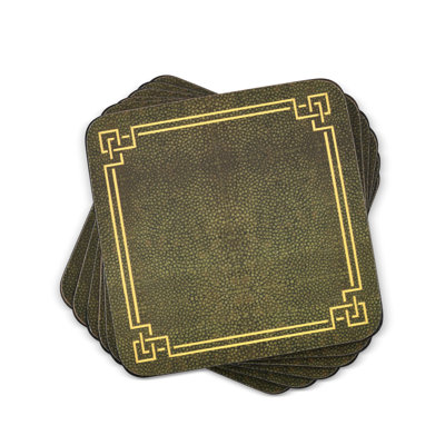 Pimpernel Shagreen Leather Coasters 4"X 4"