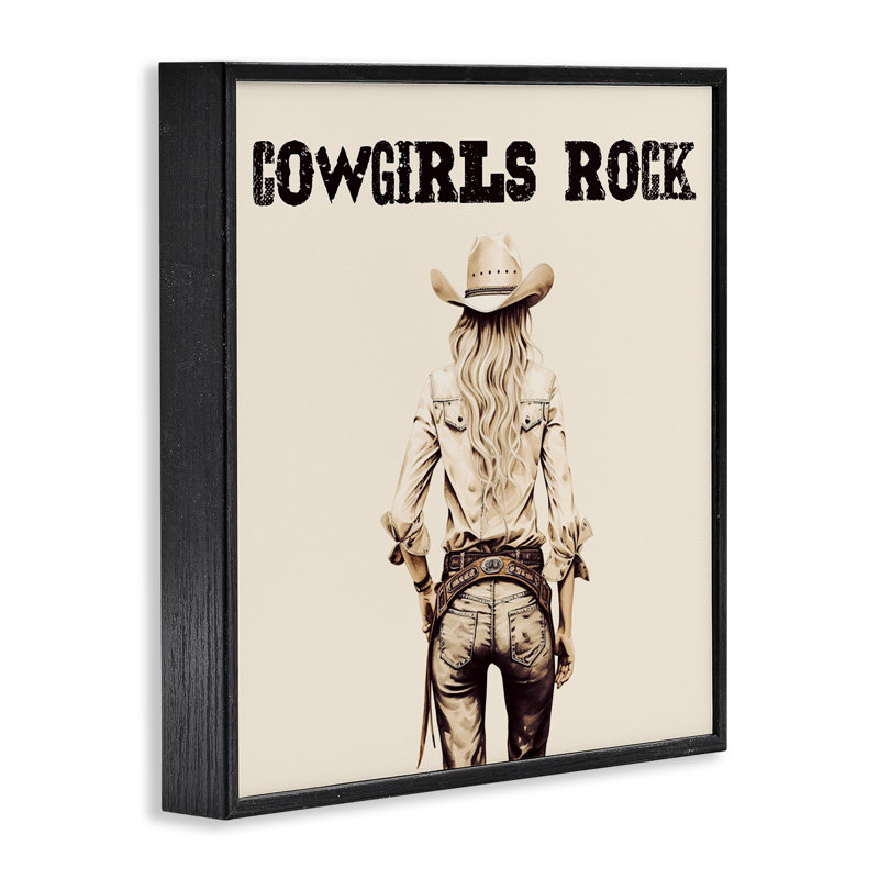 «Cowgirls Rock», art de la giclée encadrée par Karen Smith, H 12 po x l 12 po, Giclée encadrée noir minuit