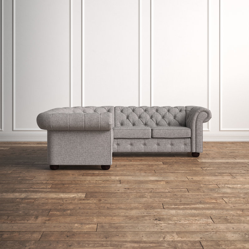 Canapé modulaire en coin 95 po Huskins, Lin gris étain