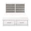Grand lit plateforme antique blanc et gris avec rangement au pied de lit et meubles de style classique en bois 1pc