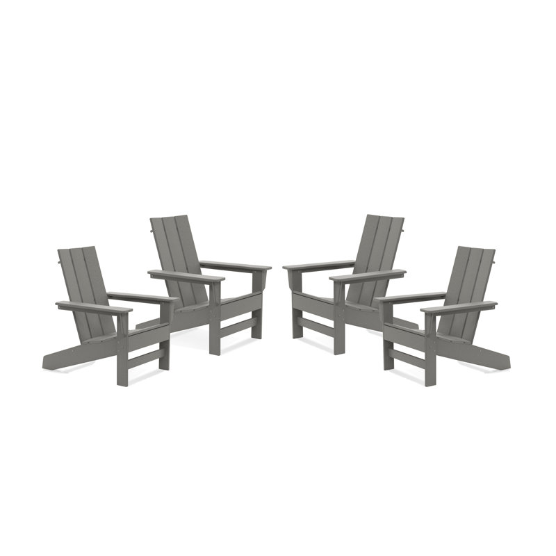 Chaise Adirondack en PEHD toutes saisons Ratcliff, Gris clair
