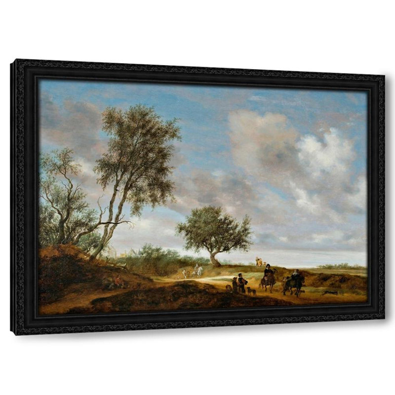 Paysage avec des chasseurs (1648), H 24 po x l 32 po