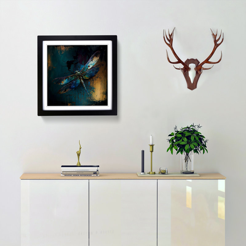 Single Picture Frame Print on Wood, Black