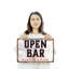 Enseigne ouverte en aluminium 12 po x 18 po Open Bar Street