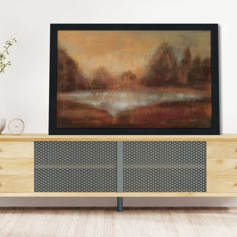 " Rain II " Painting Print, 49.5" W x 33.5" H, Black Framed