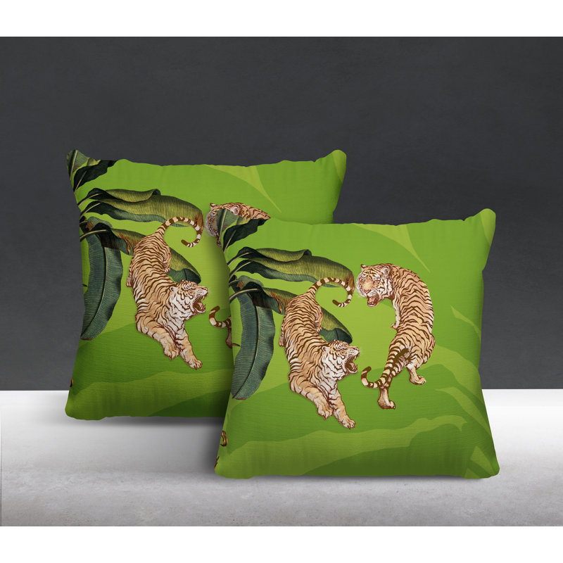 Housse et insert de coussin carré intérieur / extérieur , L 19 po x H 19 po, Chartreuse