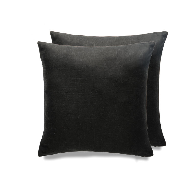 Reversible Throw Pillow, Down Blend, Black