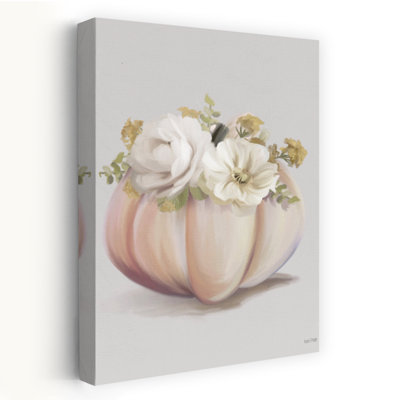 Blush Pumpkin Contemporary Autumn Flower Art