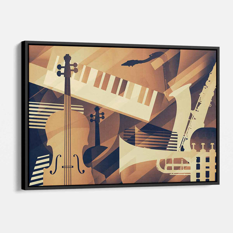 Hasaan Brown, art abstrait sur toile, H 12 po x l 16 po, Cadre noir