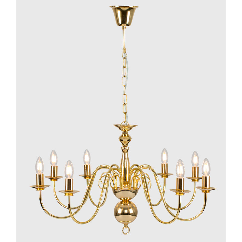 Margarita 8 - Light Candle Style Chandelier, Chrome, No Bulb