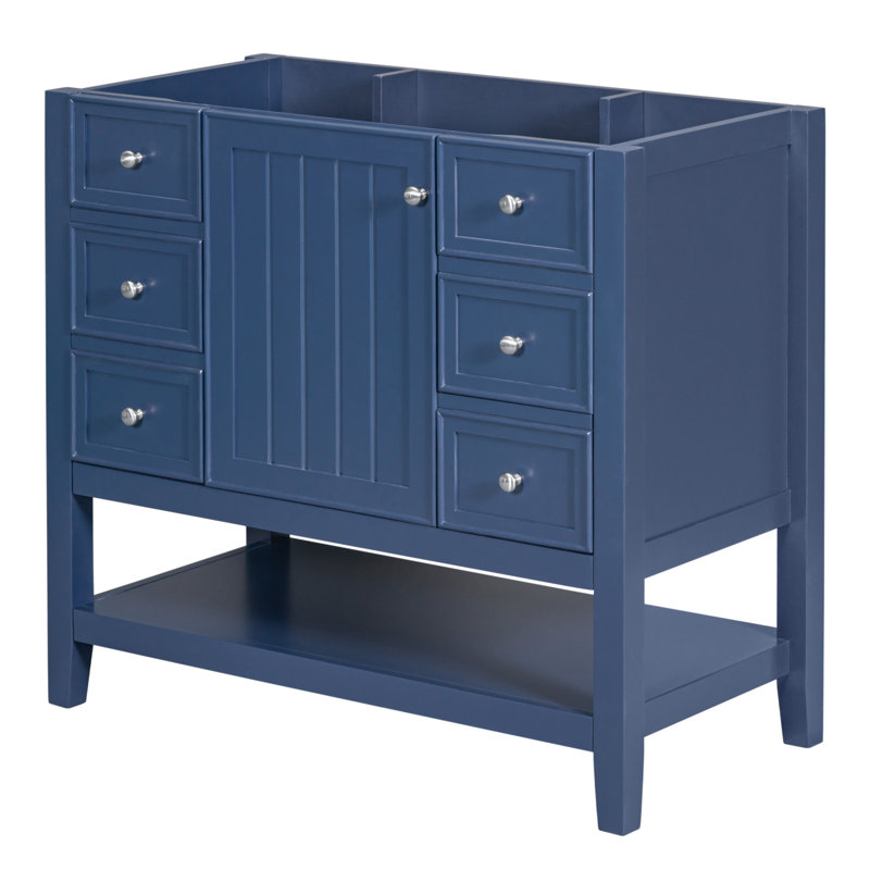 Base de meuble-lavabo simple 35,5 po seulement, Bleu