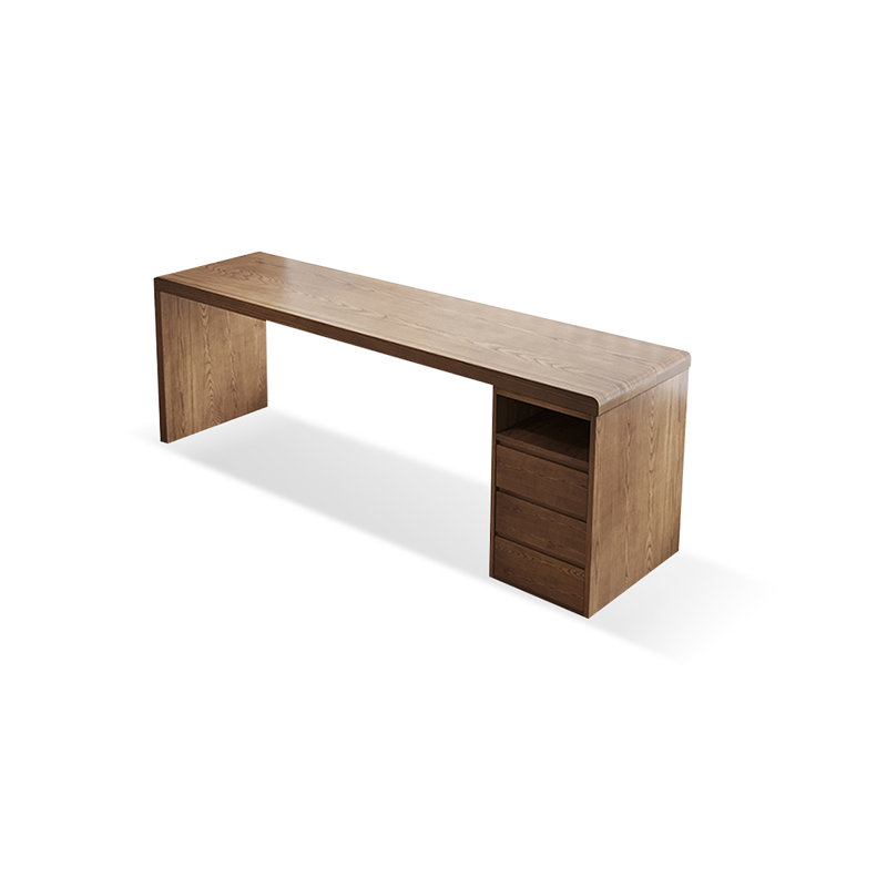 Walnut Rectangular Solid Wood Executive desk with drawers desk, 29.53"H*70.87"W*23.62"D