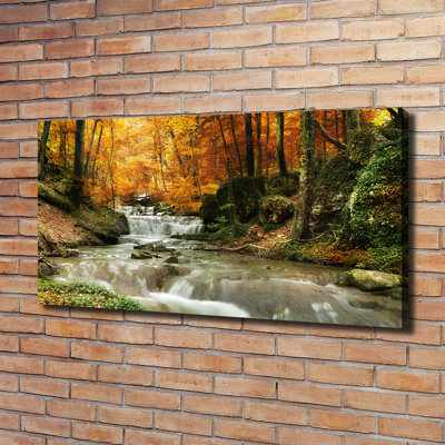 Waterfall In The Forest - Wrapped Canvas Print