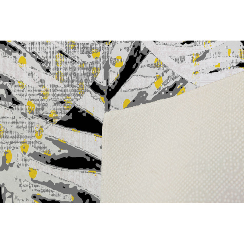 Luxurious Woven Carpet 5.2 x 7.5 ft, 100% Polyester, 0.4 in Pile Height | Antibacterial, Non-Slip PVC Dot Underside, Machine Washable | Elegant 3D Digital Print Design, Perfect for Living Room & Bedroom Décor