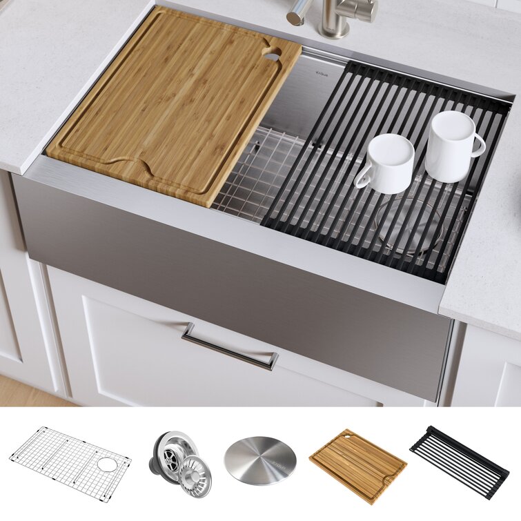 Kraus 17 Inch Length Workstation Kitchen Sink Dish Drying Rack