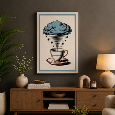 Teacup Tornado Surrealism - Wrapped Canvas