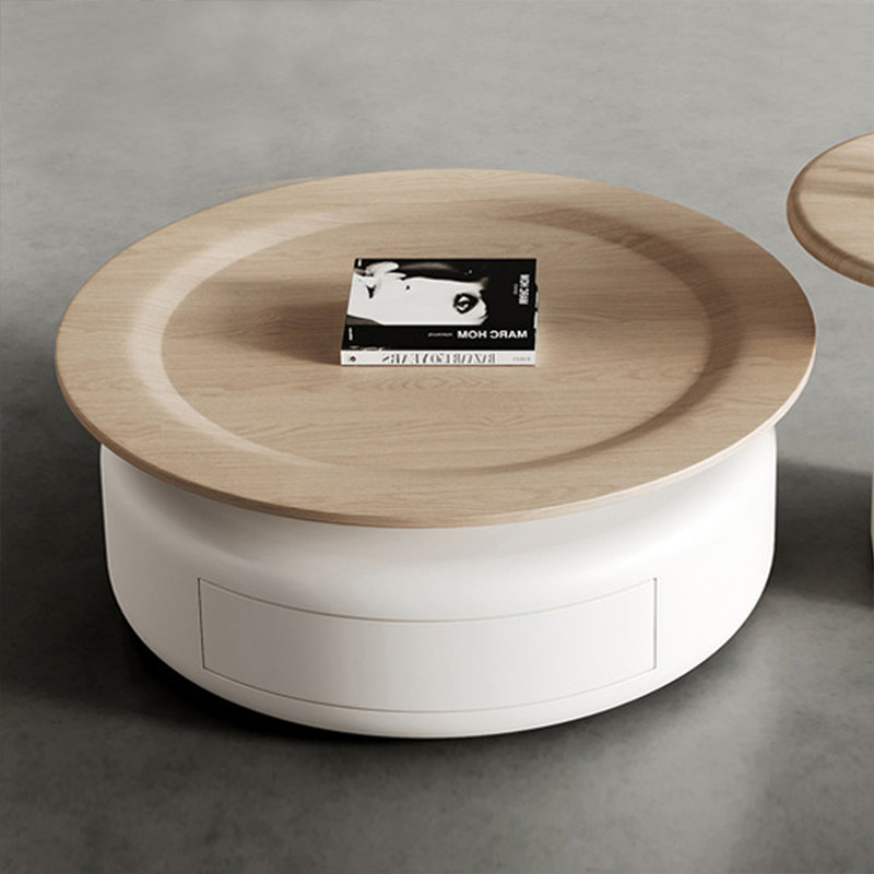 Table basse ronde en bois manufacturé Burlywood