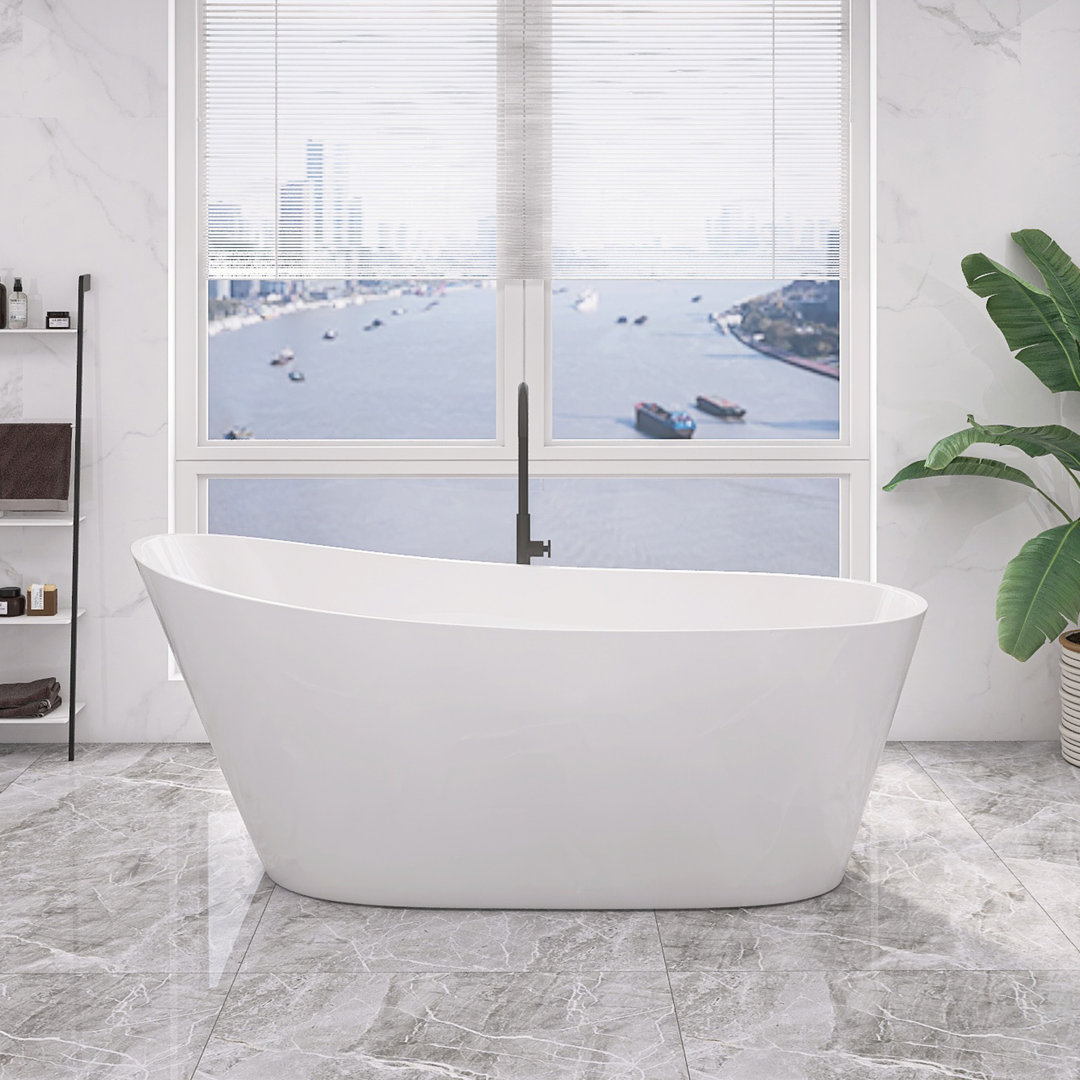 59" x 29" Freestanding Soaking Acrylic Bathtub Ogonbrick 