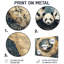 Panda en bois dans la forêt I - reproduction de panda sur métal-110583878