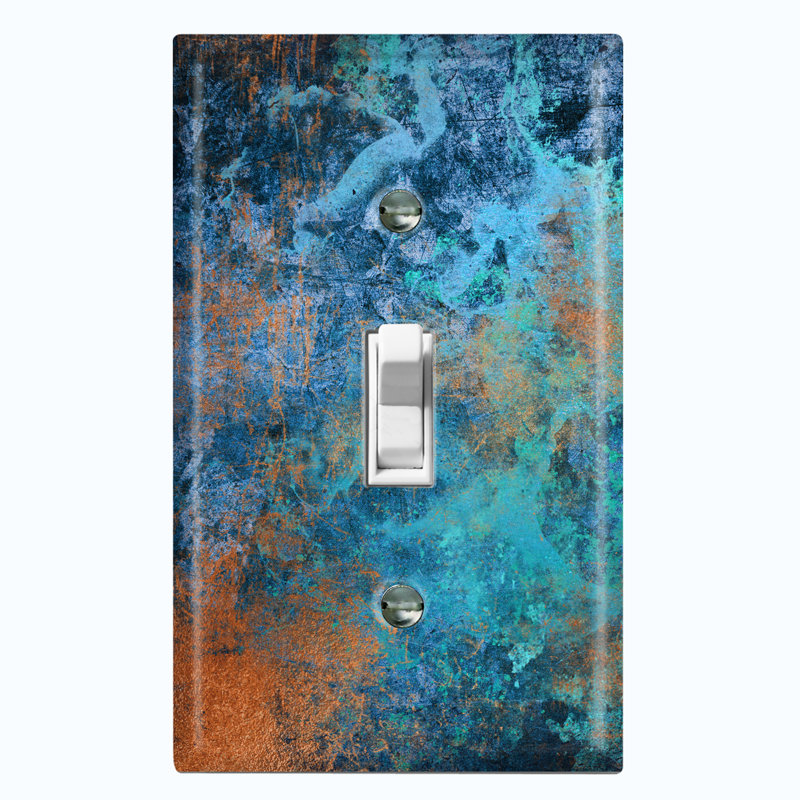 Patina Patterned 1 - Gang Toggle Light Switch Standard Wall Plate