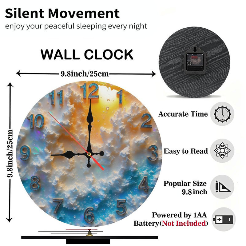 Horloge nuage avec lumière du soleil