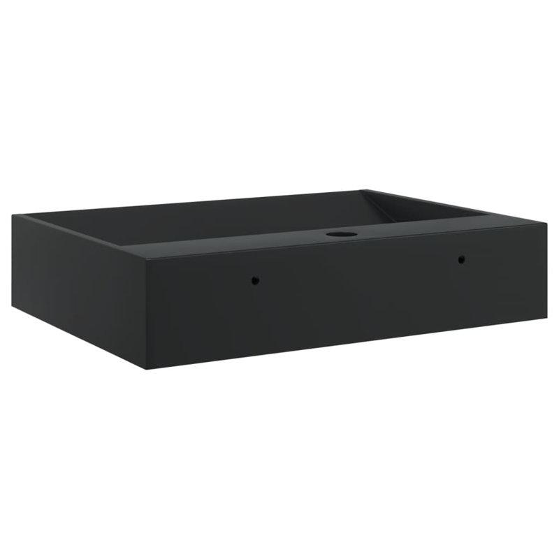 Wash Basin Mineral Cast/Marble Cast, 11cm H  x 50cm W  x 50cm D, Matte Black