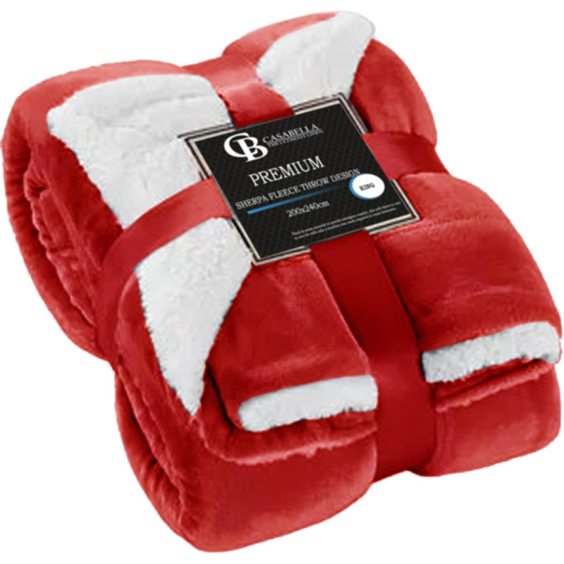 Veyo Throw Blanket, Burgundy, 150cm W x 200cm L