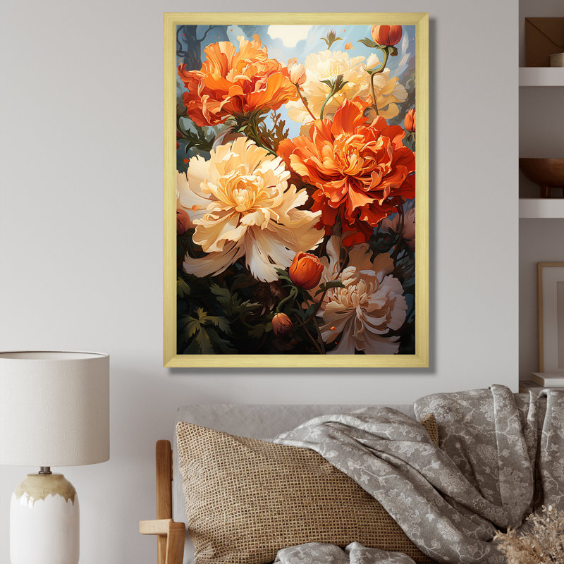 Pivoine beauté I - pivoines, art mural, Cadre flottant noir, H 32 po x l 16 po x P 1 po