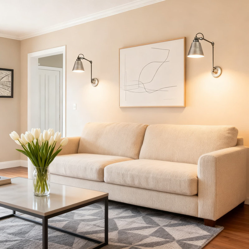Ensemble de 2 appliques murales réglables à bras articulé, applique murale moderne à brancher ou à brancher avec interrupteur marche / arrêt, bras flexible et abat-jour réglable pour le salon, la chambre à coucher, le couloir et la cuisine