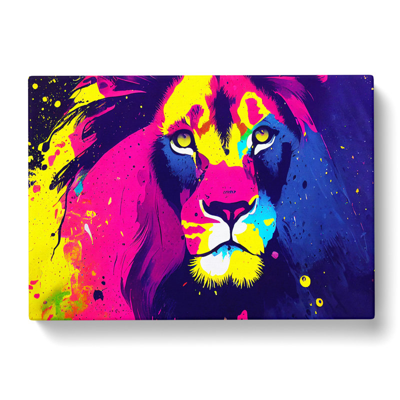 Splashed Lion Vol.3 Abstract - Wrapped Canvas, 40cm H x 60cm W x 3cm D