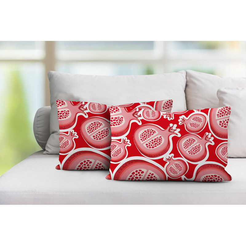 Coussin lombaire intérieur / extérieur Pomme Pomegranate, Rouge