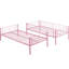 Lit superposé simple au-dessus de métal rose - Produit moderne permettant d'économiser de l'espace dans la chambre à coucher, construction solide pour la durabilité, espace de couchage stable et silencieux, avec escalier sécuritaire et silencieux, facile à assembler-420457038