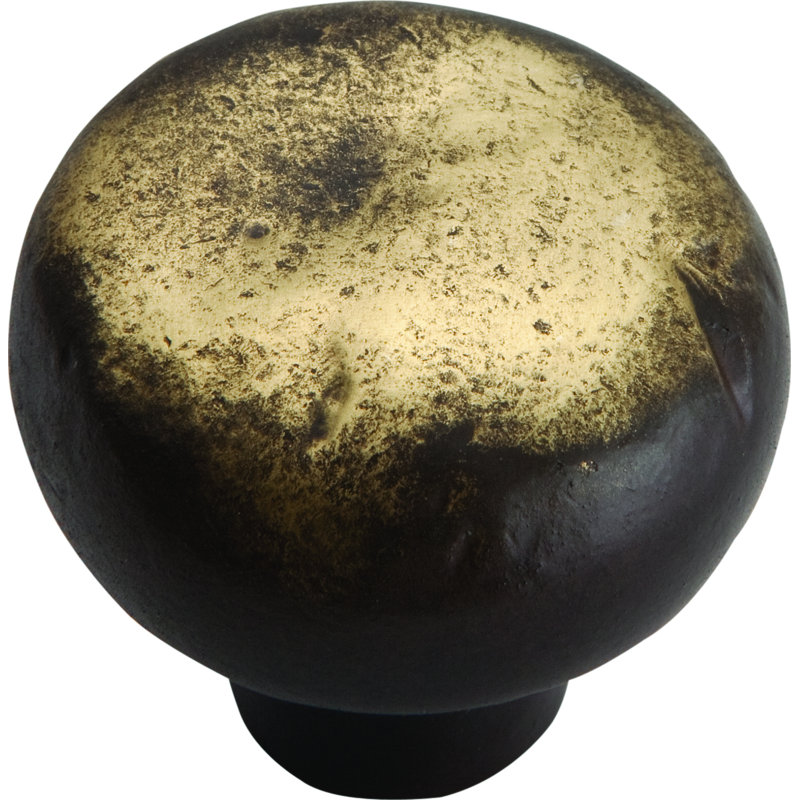 Distressed 1 3/8" Diameter Round Knob, Antique Bronze
