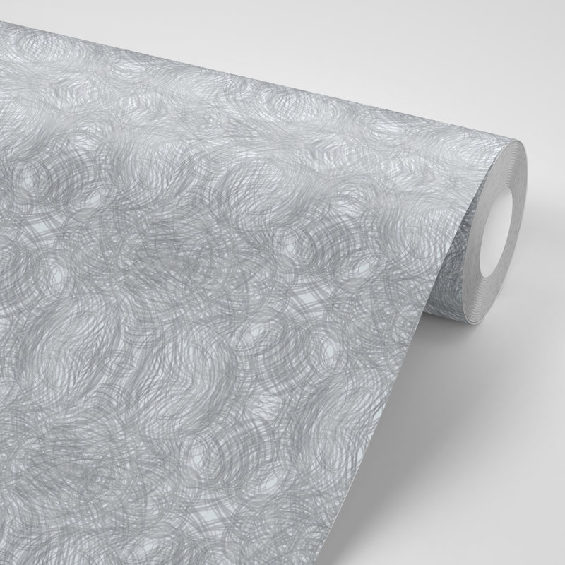 Slither 10' L x 25" W Peel and Stick Wallpaper Panel, Light Gray/White/Brown